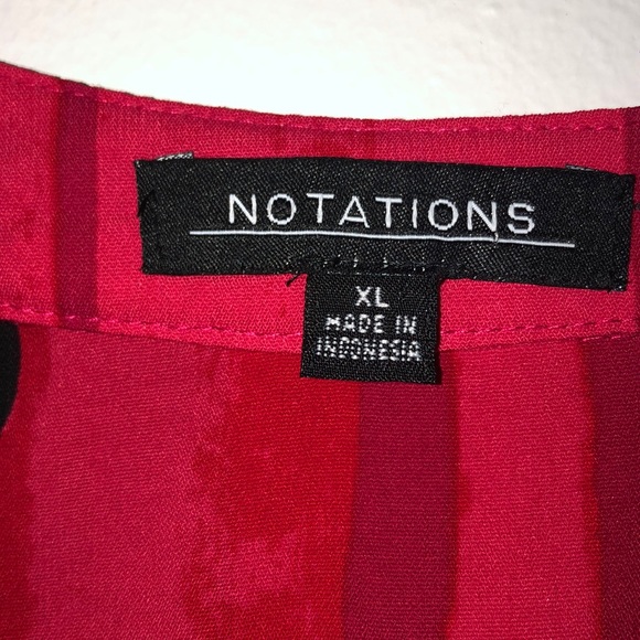Notations Long Sleeve Red High Low ButtonDown Top - Picture 3 of 8